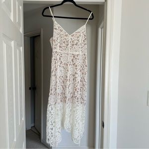 Lulus One Wish White Lace Midi Dress